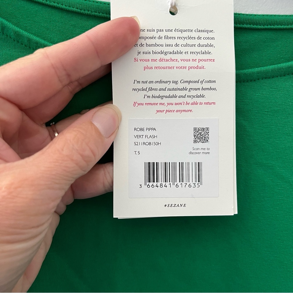 Sezane Pippa Dress Green S - Picture 5 of 8